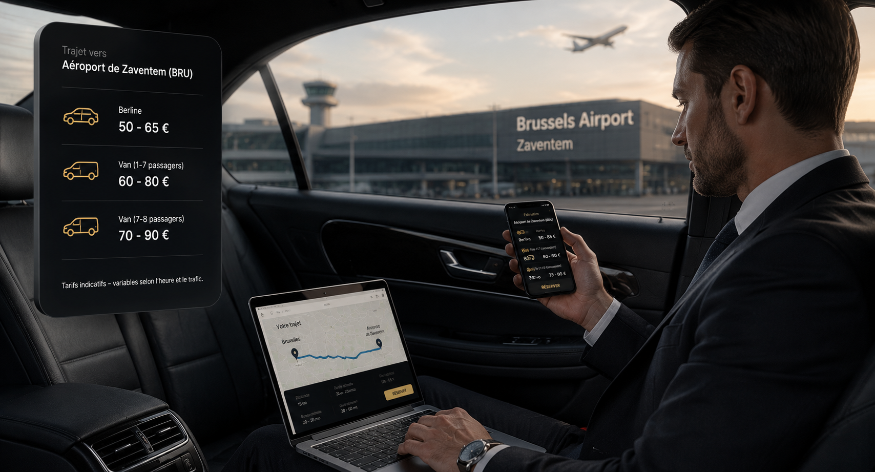 Combien coûte un taxi vers l’aéroport de Zaventem ?